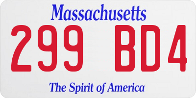 MA license plate 299BD4