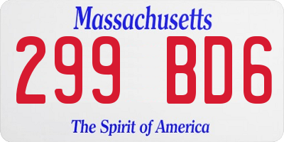 MA license plate 299BD6