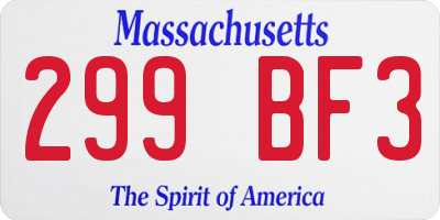 MA license plate 299BF3