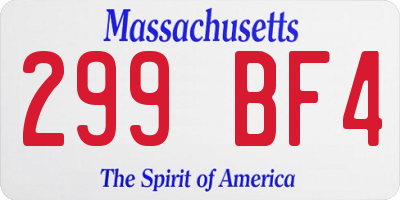 MA license plate 299BF4