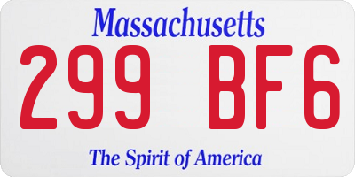 MA license plate 299BF6