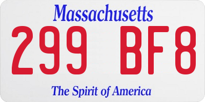 MA license plate 299BF8