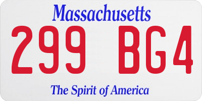MA license plate 299BG4