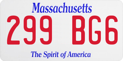 MA license plate 299BG6