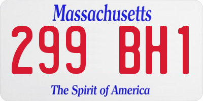 MA license plate 299BH1