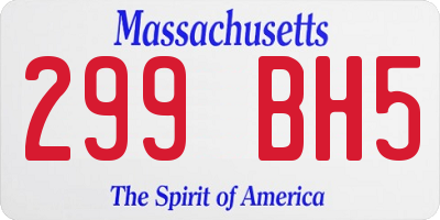 MA license plate 299BH5