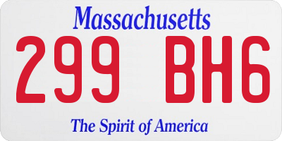 MA license plate 299BH6