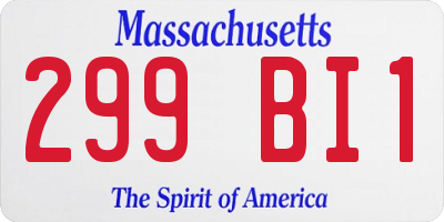 MA license plate 299BI1
