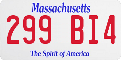 MA license plate 299BI4