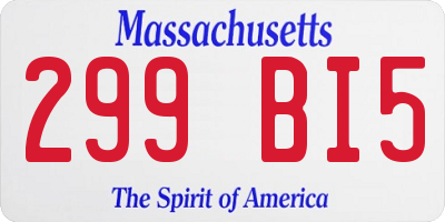 MA license plate 299BI5