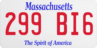 MA license plate 299BI6