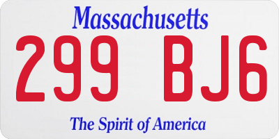 MA license plate 299BJ6