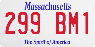 MA license plate 299BM1