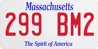 MA license plate 299BM2