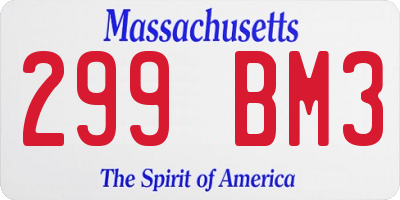 MA license plate 299BM3
