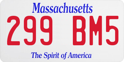 MA license plate 299BM5