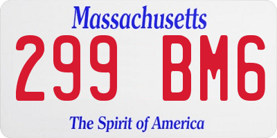 MA license plate 299BM6