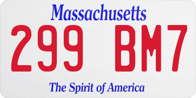 MA license plate 299BM7