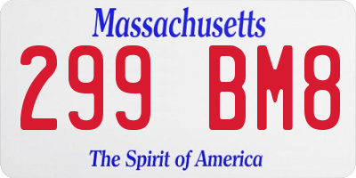 MA license plate 299BM8