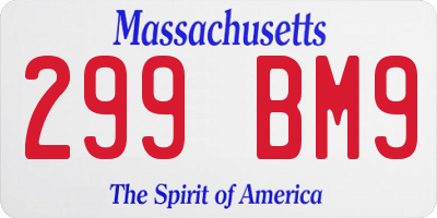 MA license plate 299BM9