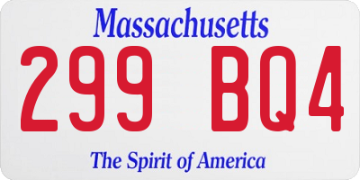 MA license plate 299BQ4