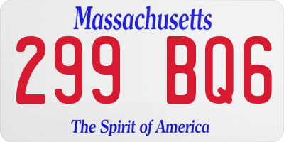 MA license plate 299BQ6