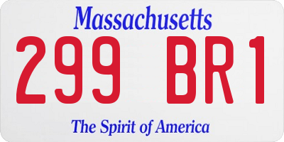 MA license plate 299BR1
