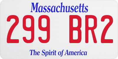 MA license plate 299BR2