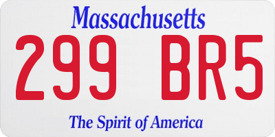 MA license plate 299BR5