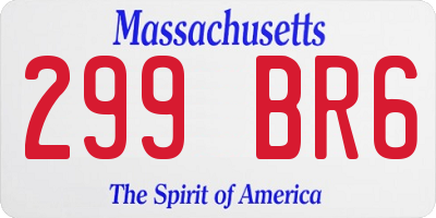 MA license plate 299BR6