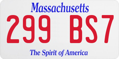 MA license plate 299BS7