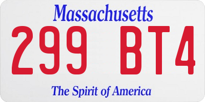 MA license plate 299BT4