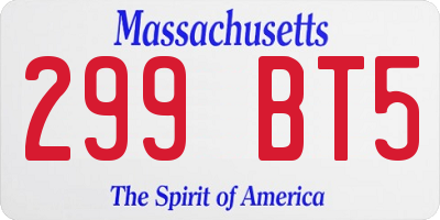 MA license plate 299BT5