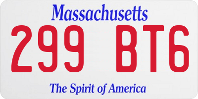 MA license plate 299BT6