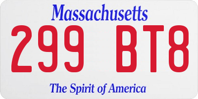MA license plate 299BT8