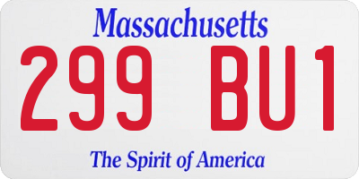 MA license plate 299BU1