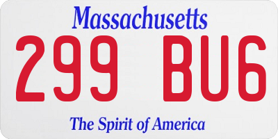 MA license plate 299BU6