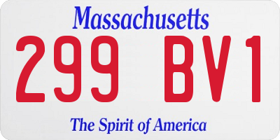 MA license plate 299BV1