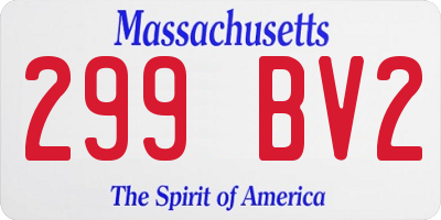 MA license plate 299BV2