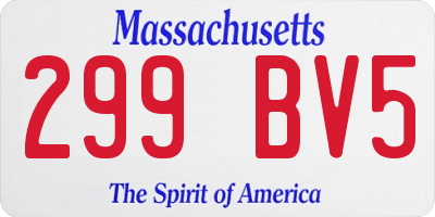 MA license plate 299BV5