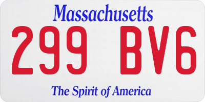 MA license plate 299BV6
