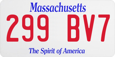 MA license plate 299BV7