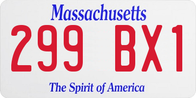 MA license plate 299BX1