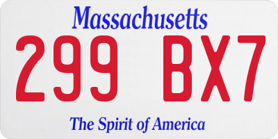 MA license plate 299BX7