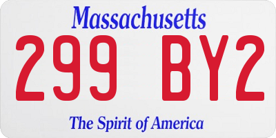 MA license plate 299BY2