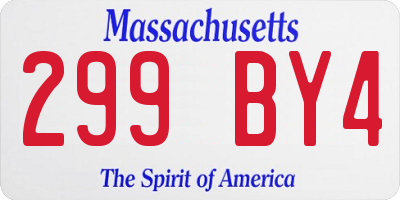 MA license plate 299BY4