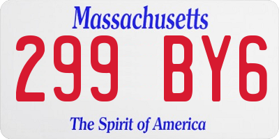 MA license plate 299BY6