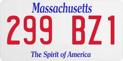 MA license plate 299BZ1