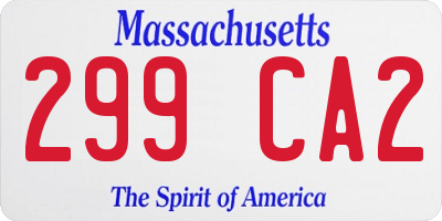 MA license plate 299CA2