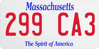 MA license plate 299CA3